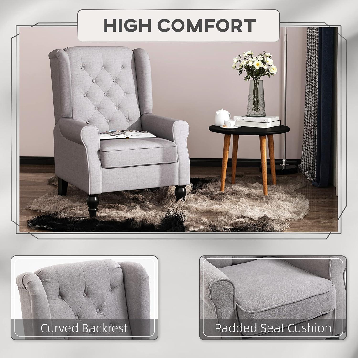 HomCom Club Chair, Grey