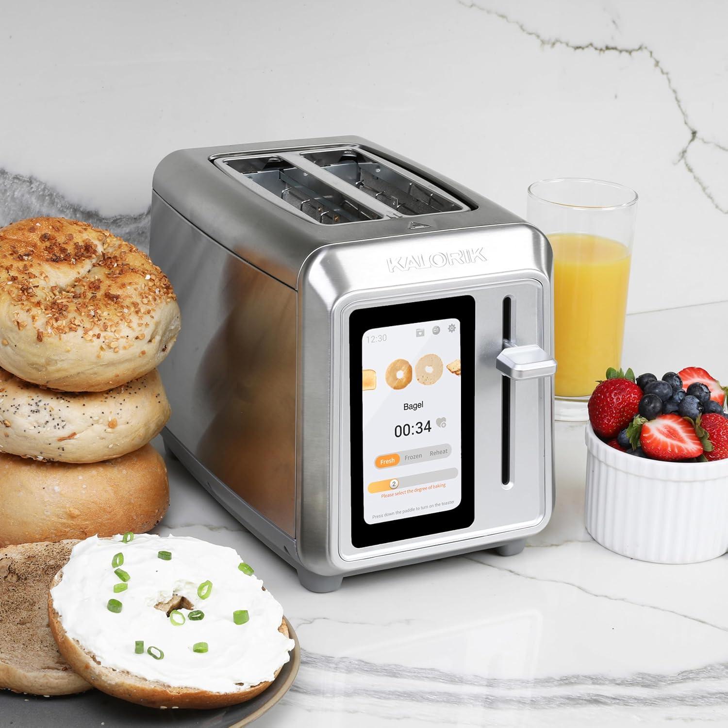 Kalorik Stainless Steel 2-Slice Toaster with Digital Touchscreen