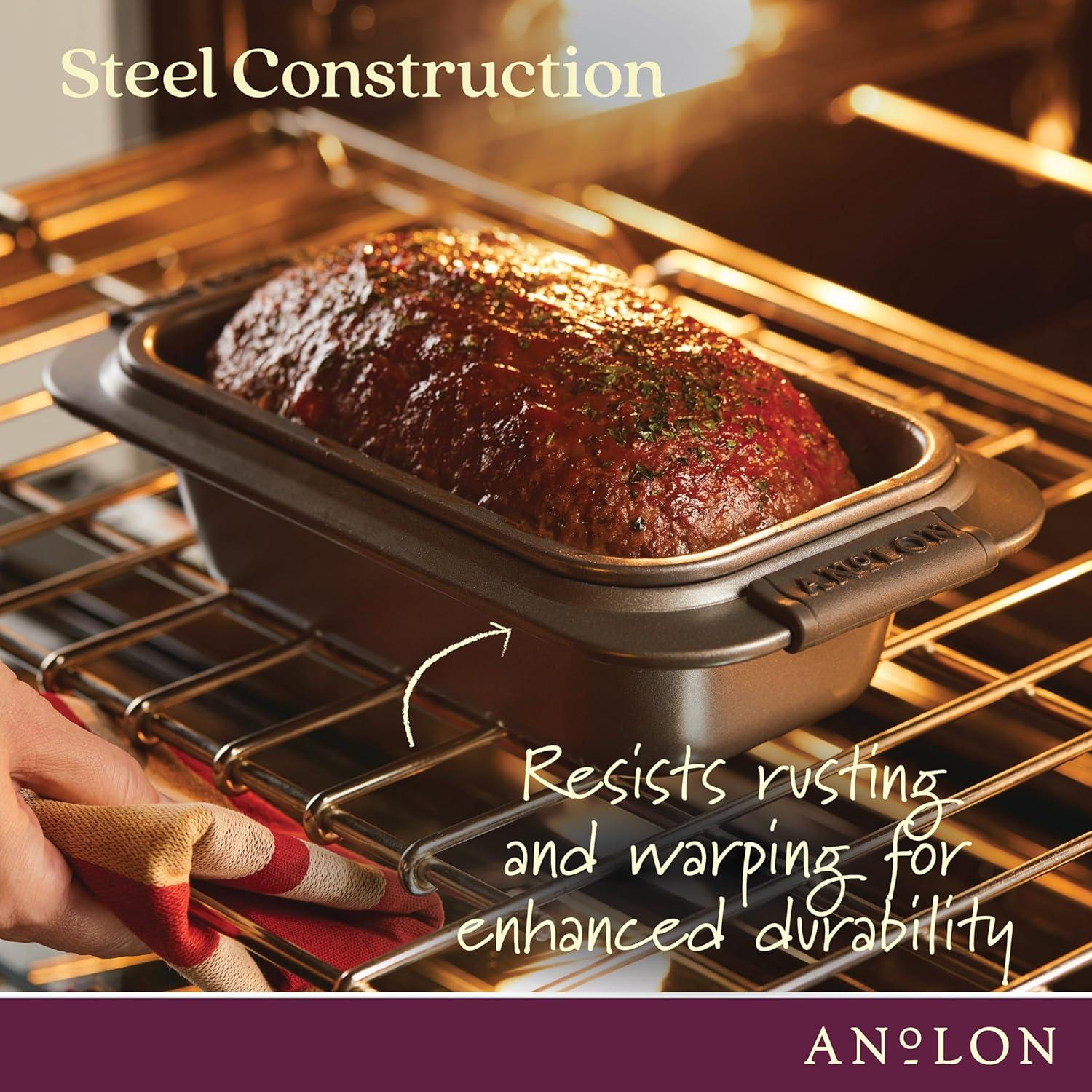 Anolon Advanced Bakeware Nonstick Steel Loaf Pans, 450°F (2 Pieces)