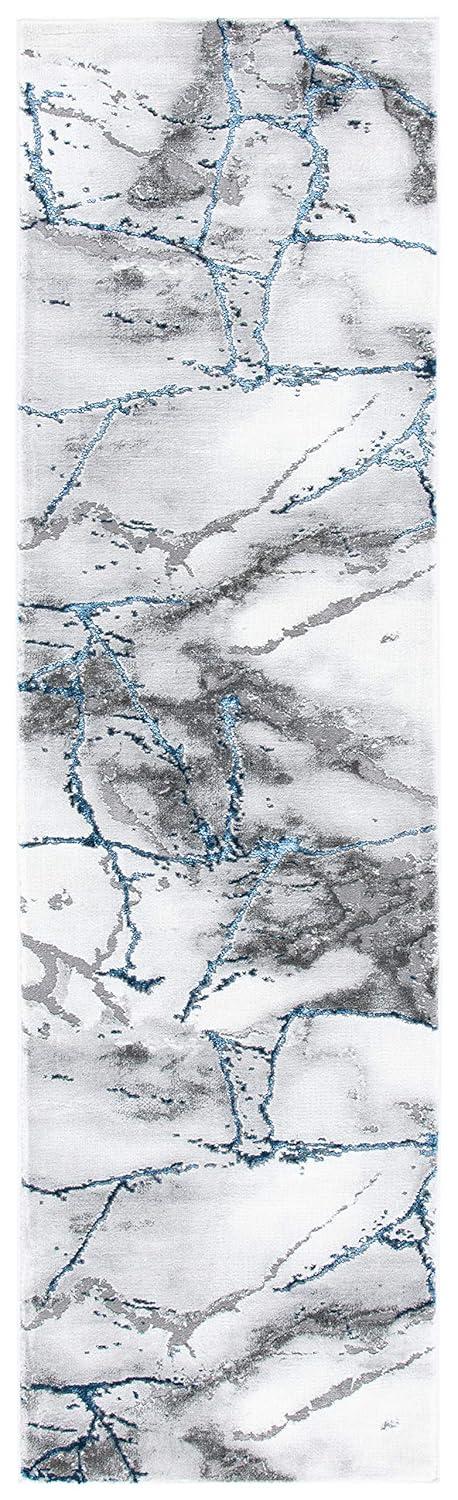 Craft CFT877 Loomed Indoor Runner Rug - Ivory Grey/Blue - 2'3"x8' - Safavieh
