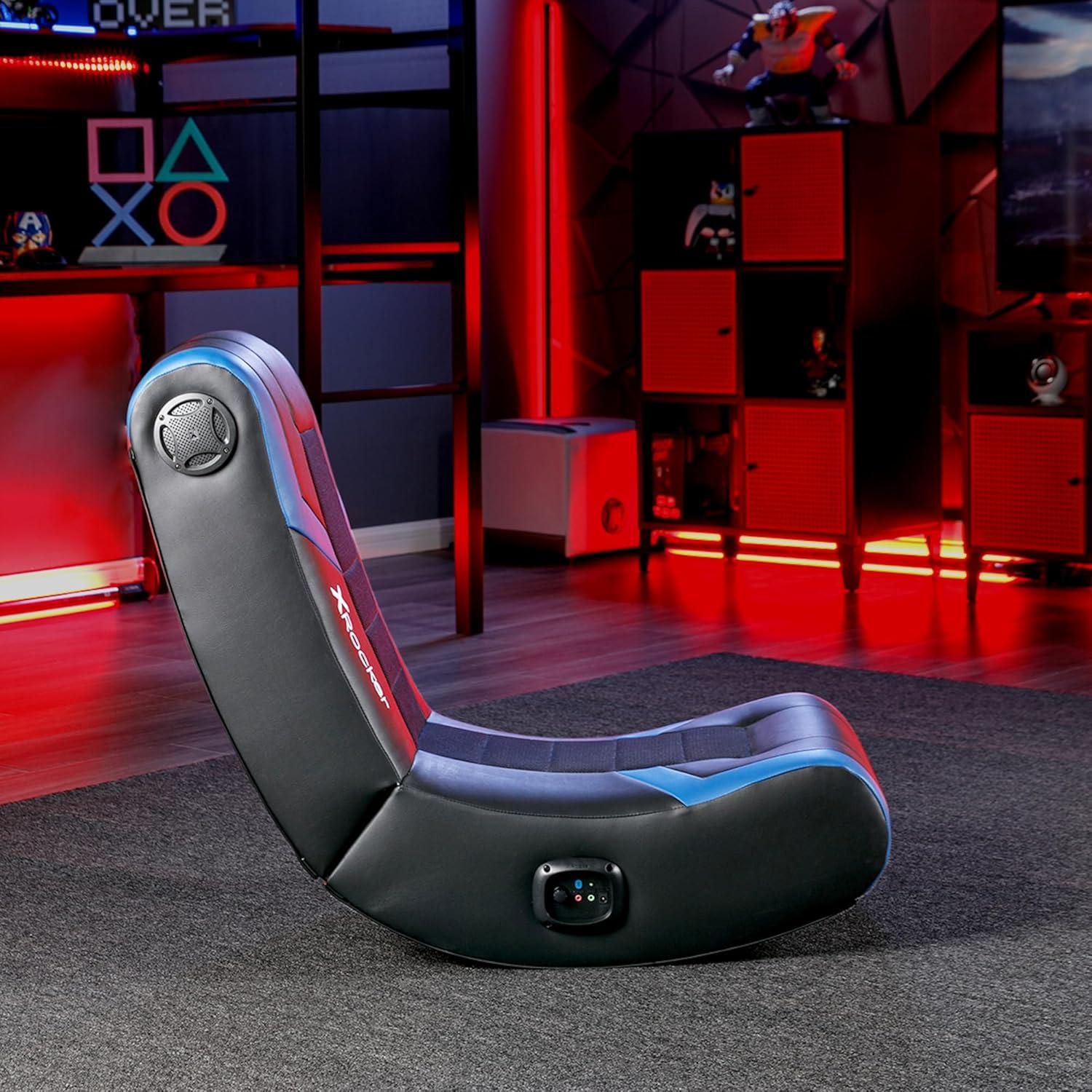 X Rocker Video Gaming Floor Rocker Chair, Built-in Audio, Back to School, Foldable, for Gamers, Bedroom, or Game Room for Boys, Girls, Teens 5-17