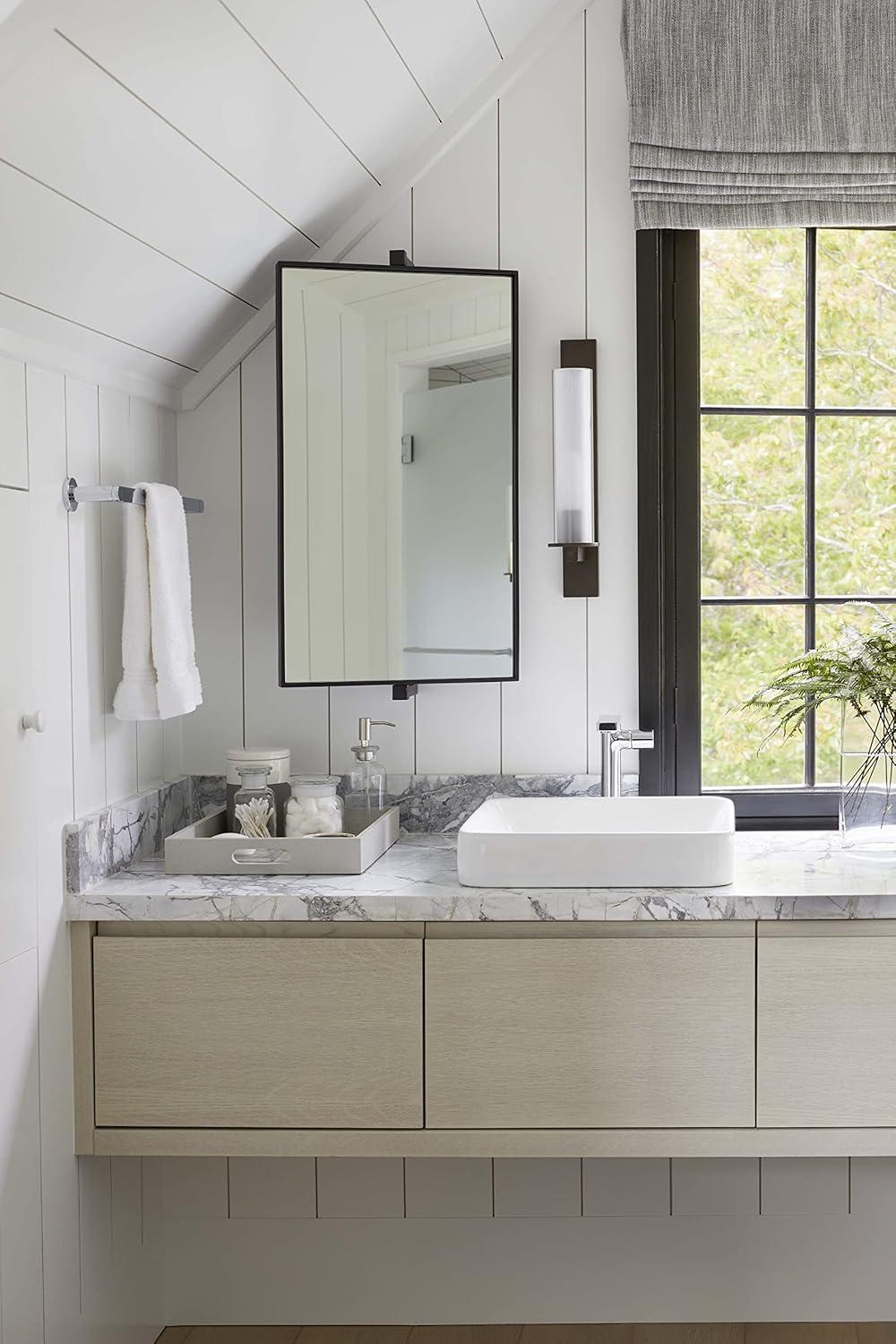 Vox Square White Porcelain Above Counter Bathroom Sink