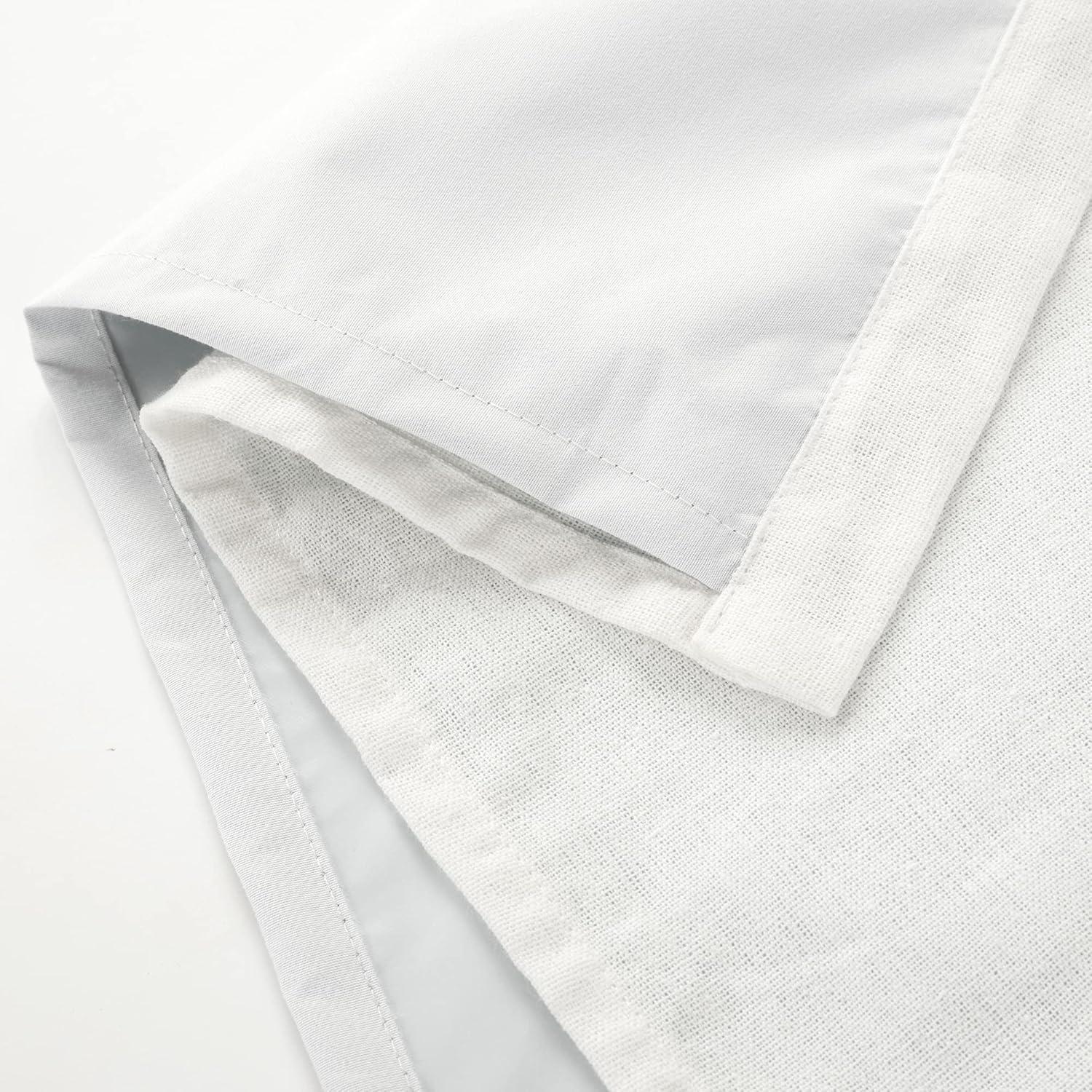 Lush Decor Linen Button Cotton Blend Blackout Curtain Single Panel