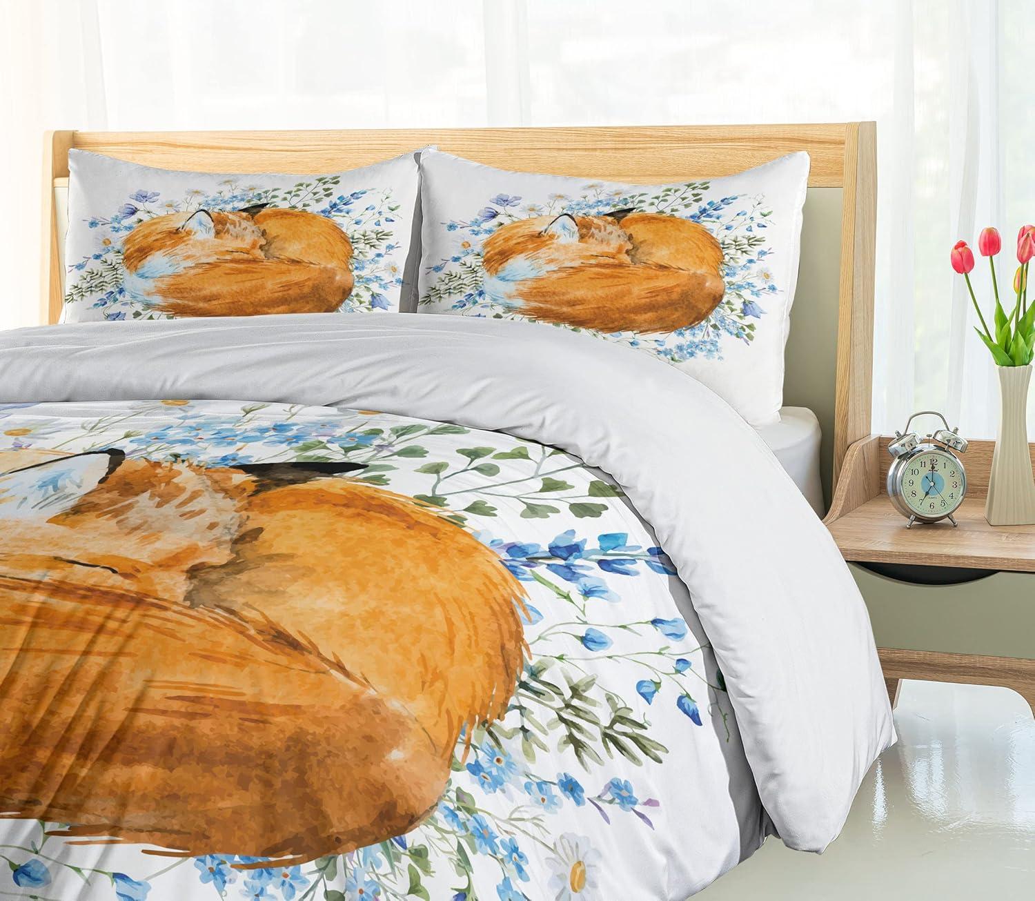 Ambesonne Fox Modern & Contemporary Duvet Cover Set