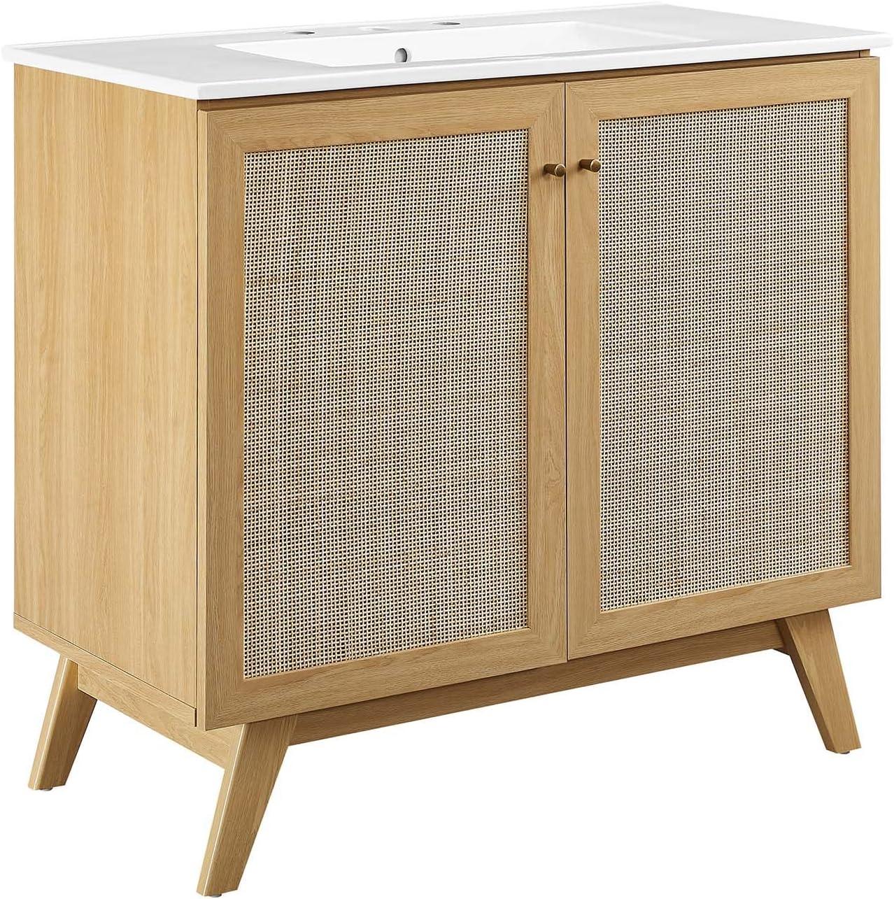 Modway Modway Soma 36'' Free Standing Single Bathroom Vanity with Manufactured Wood Top