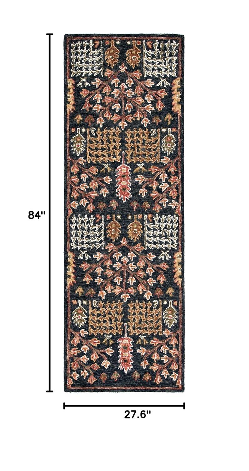 Aspen APN522 Hand Tufted Indoor Runner Rug - Black/Red - 2'3"x7' - Safavieh