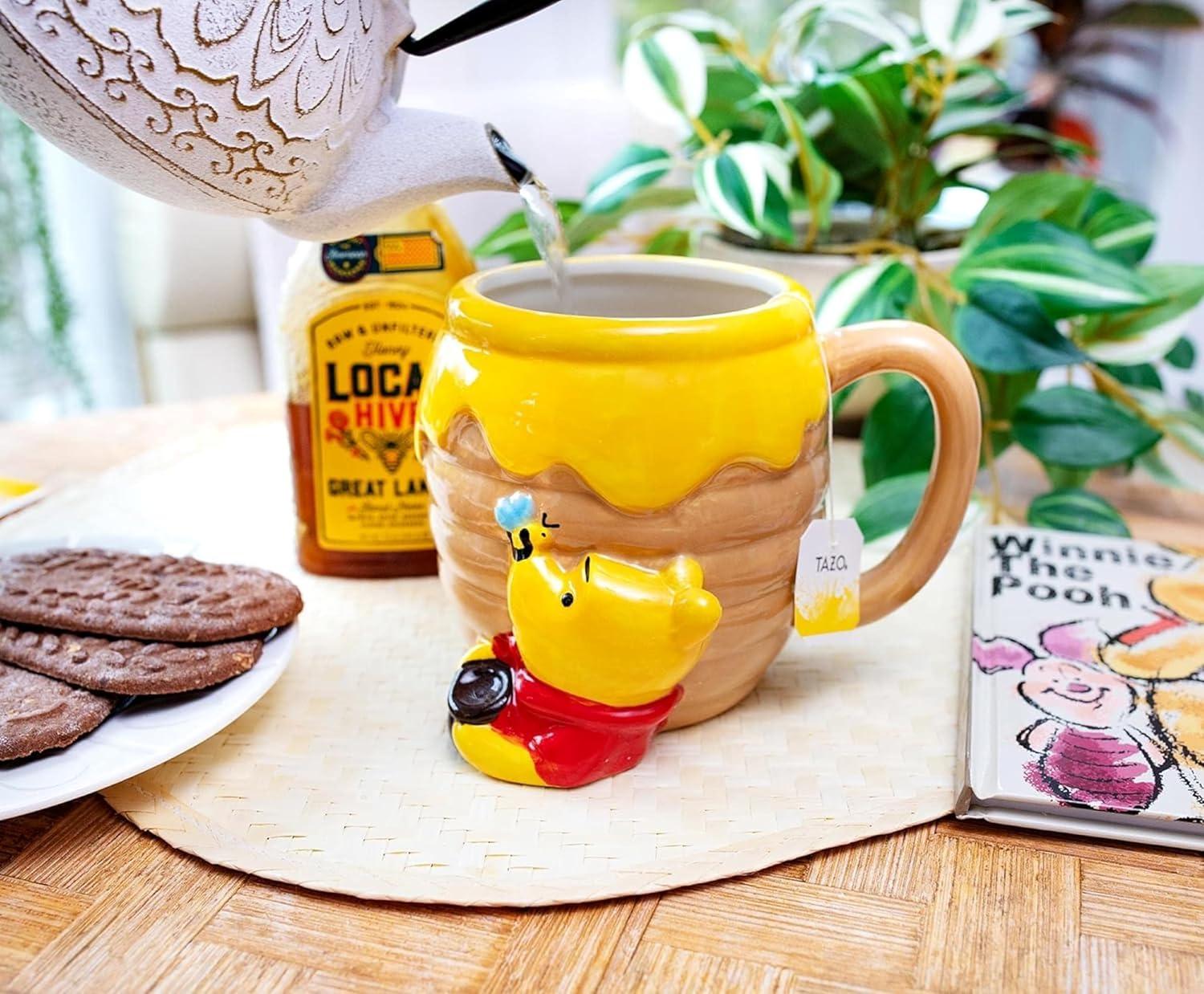 Silver Buffalo Disney Winnie the Pooh Honey Pot Sculpted Ceramic Mug | Holds 23 Ounces