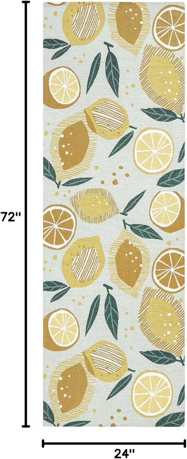 TOWN & COUNTRY Living Livie Fresh Lemon Everwash Washable Non-Slip Backing Kitchen Runner Rug