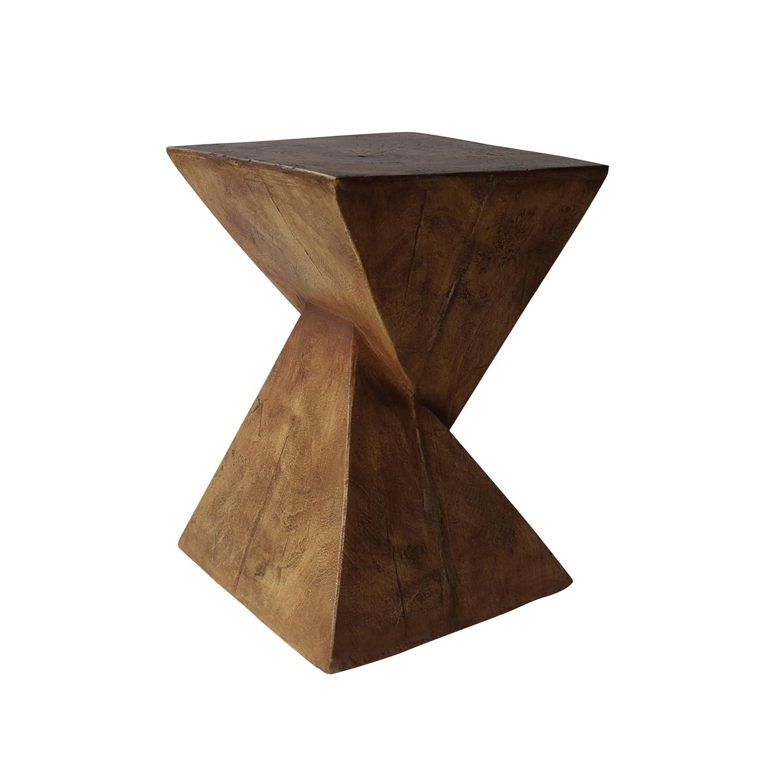 Christopher Knight Home Tess Indoor/Outdoor Geometric Lightweight Concrete Accent Table, Natural Brown