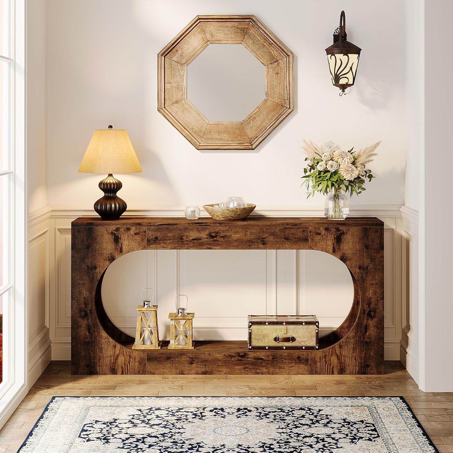 Millwood Pines 63-Inch Console Table,Narrow Sofa Table Behind Couch