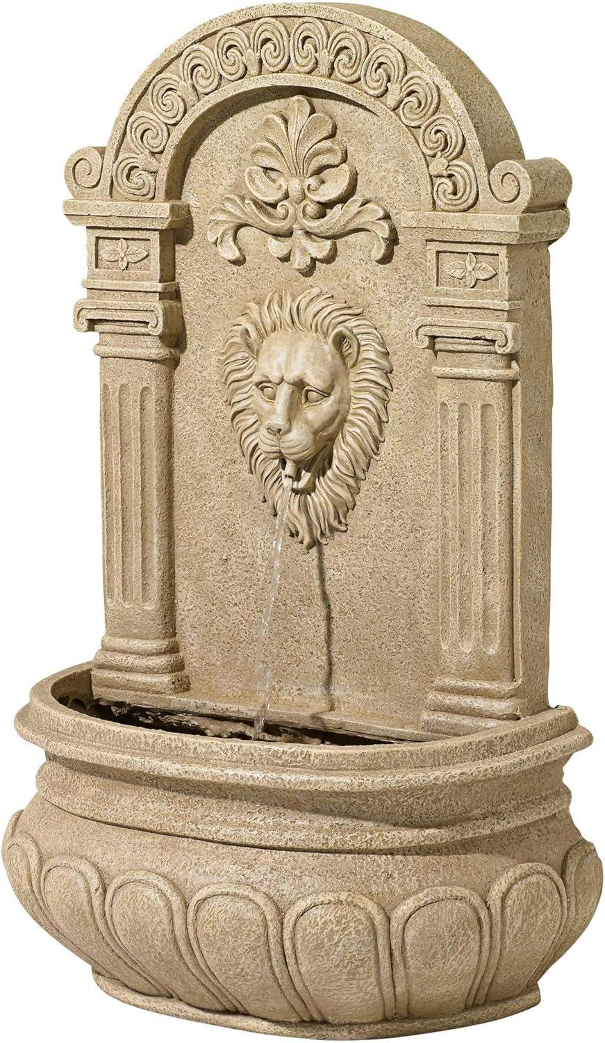 John Timberland Lion Face Rustic Outdoor Wall Water Fountain 31" Regal for Yard Garden Patio Home Deck Porch House Exterior Balcony Roof Relaxation