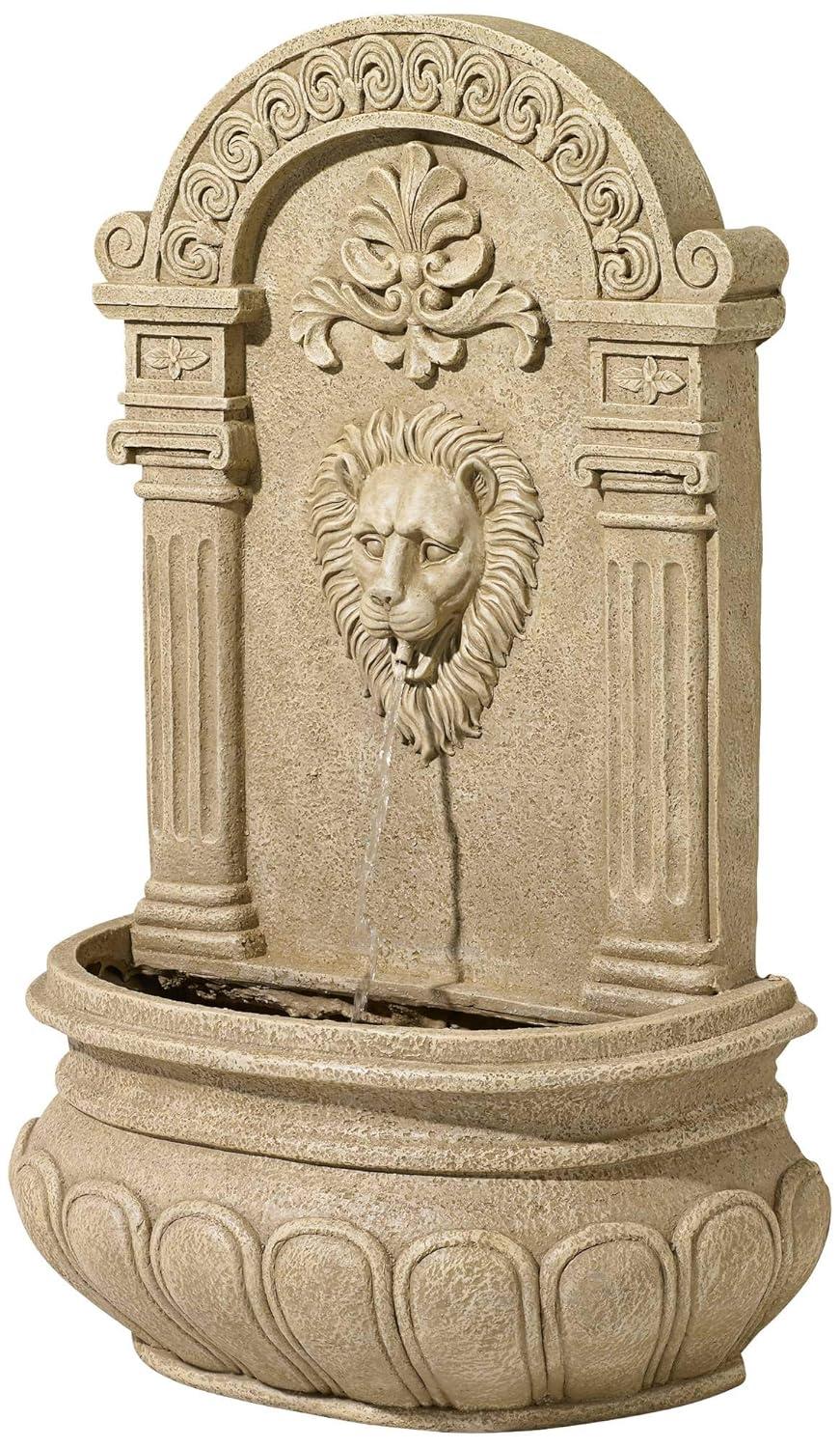 John Timberland Lion Face Rustic Outdoor Wall Water Fountain 31" Regal for Yard Garden Patio Home Deck Porch House Exterior Balcony Roof Relaxation