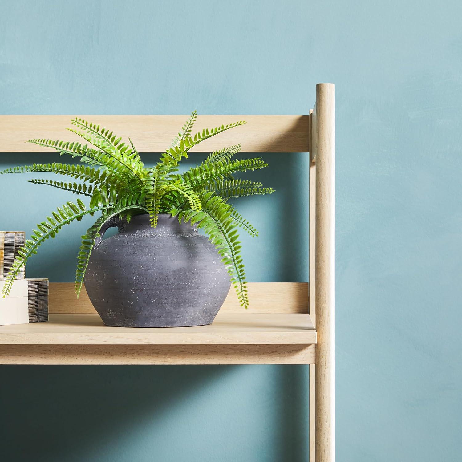 Coastal Oak 4-Shelf Bookshelf with Reeded Drawers