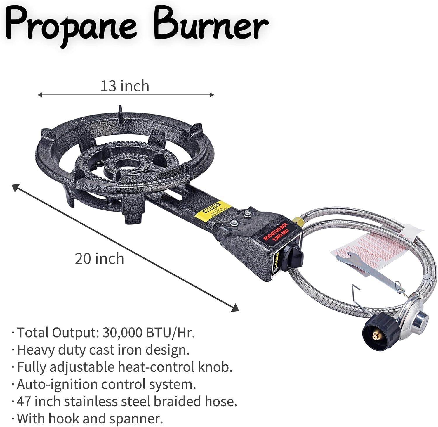 ARC 23" Stainless Steel Concave Comal Set, 30,000 BTU Propane Burner and Stand, Discada Disc Cooker.