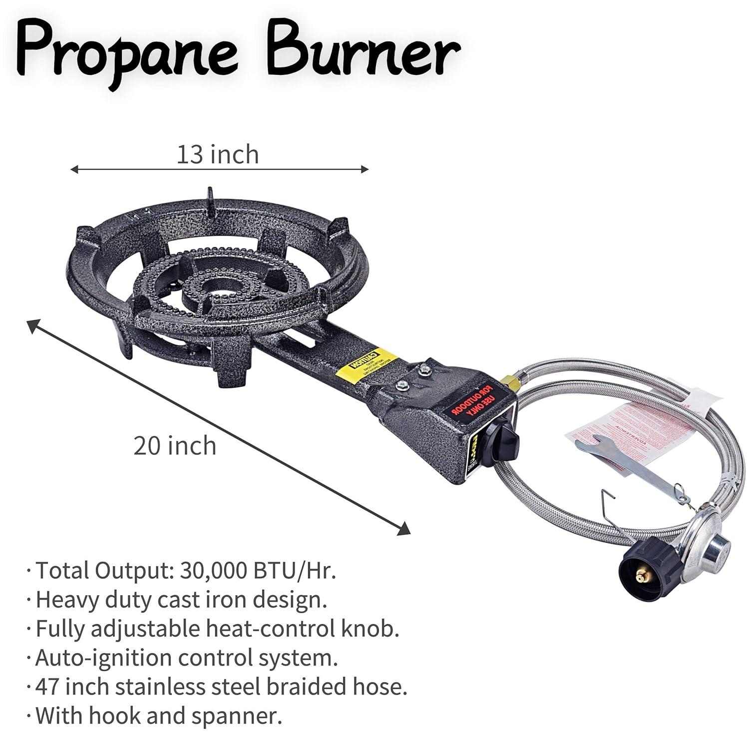 ARC ARC 23" Stainless Steel Concave Comal Set, 30,000 BTU Propane Burner and Stand, Discada Disc Cooker.