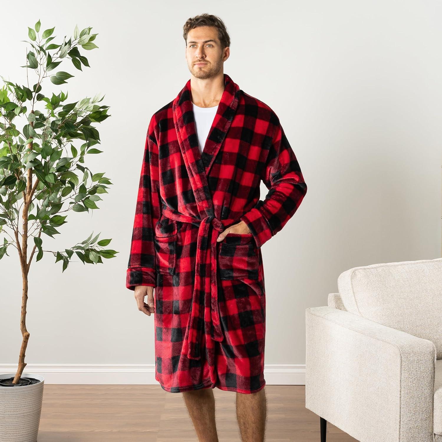 Rosalind Wheeler Speight Fleece Mid-Calf Bathrobe with Pockets