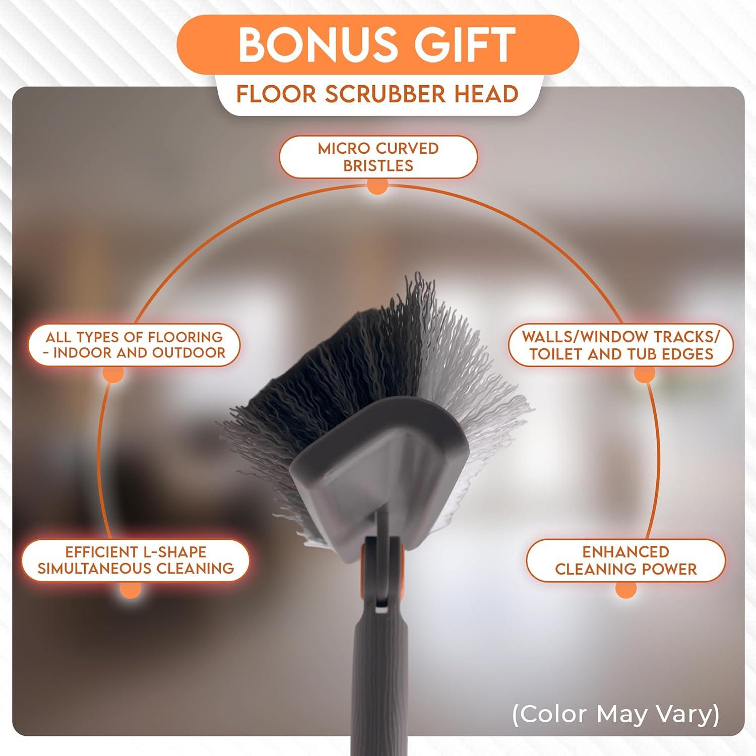 Heavy-Duty Broom and Dustpan Set for Outdoor Broom and Dust pan for Home Commercial Cleaning Supplies Angle Broom with Long Handle Perfect for Courtyard Garage Lobby Mall Market Street, B6
