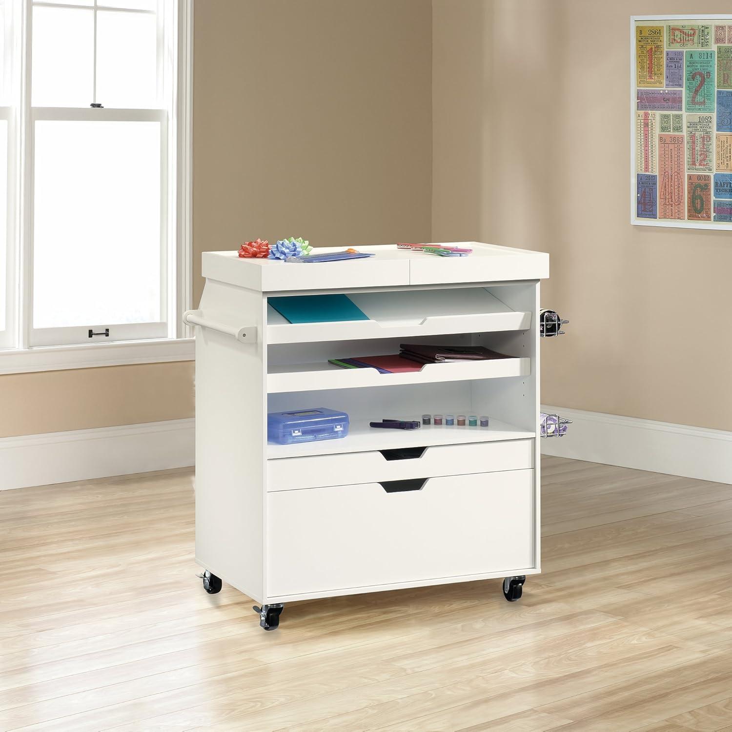 Sauder Select Craft Storage Cart, White