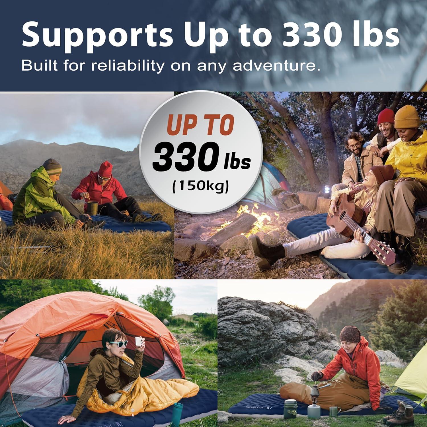 TREKOLOGY UL R7 Camping Sleeping Pad – 4" Thick, Ultra-Light, All-Season Mat