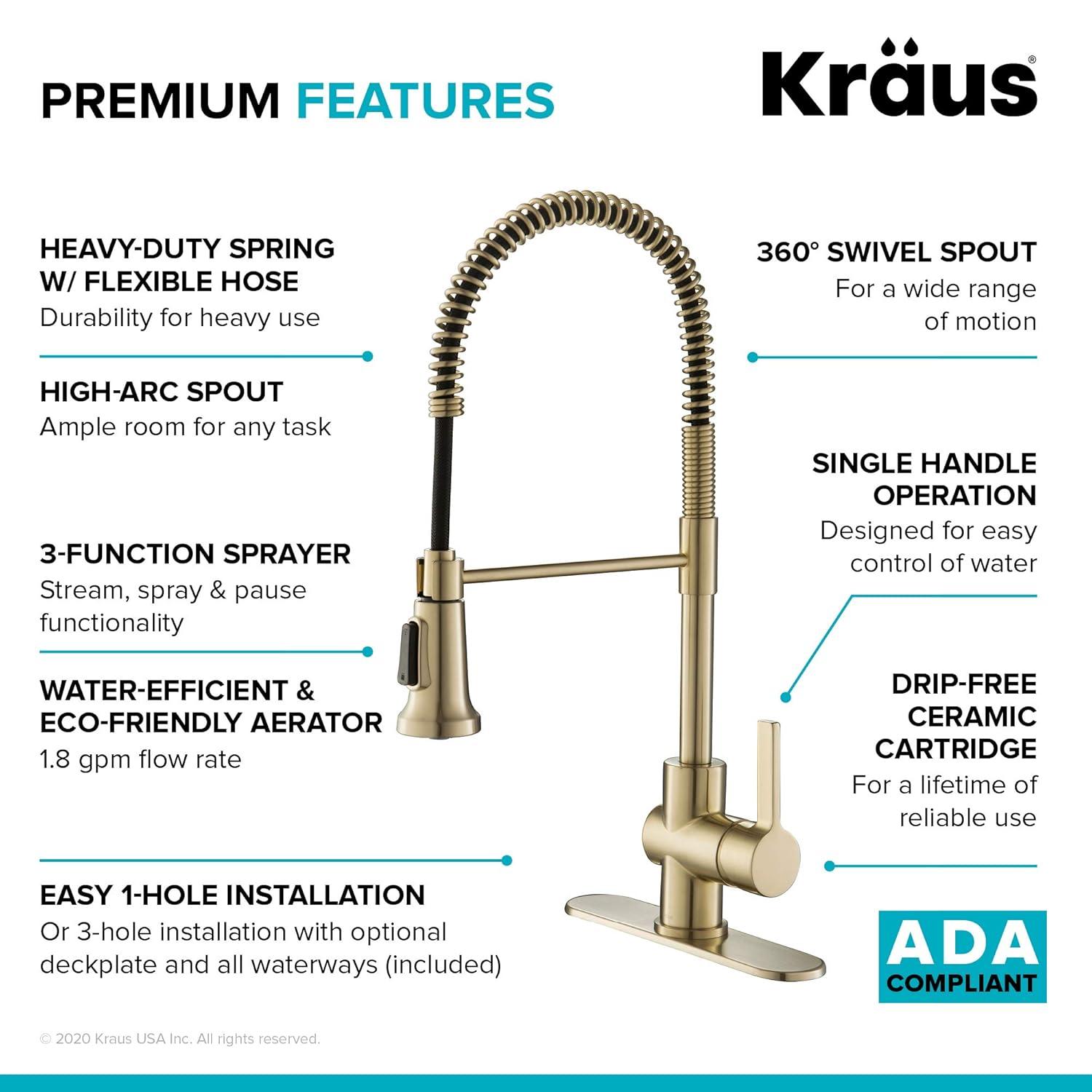 Britt Single Handle Commercial Kitchen Faucet with Dual Function Sprayhead