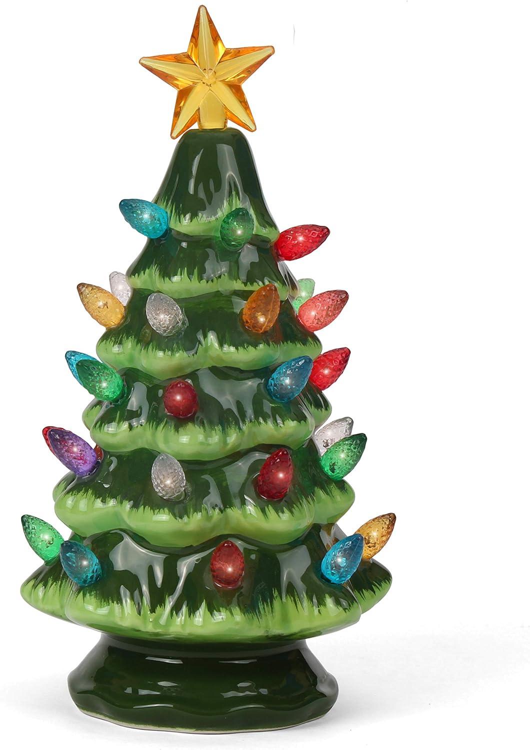 Ceramic Christmas Tree That Lights Ups-Inspired Vintage Christmas Tree-Indoor Christmas Decorations