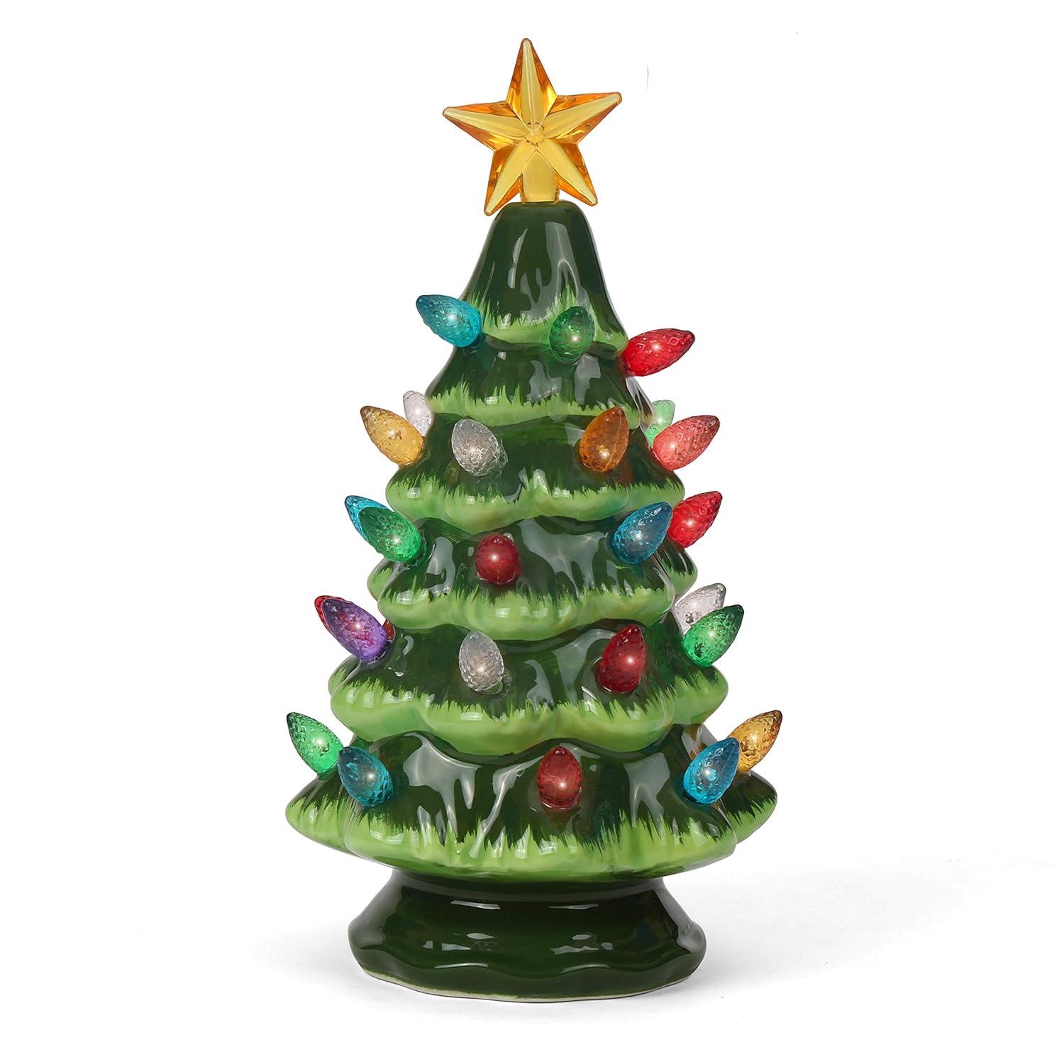 Ceramic Christmas Tree That Lights Ups-Inspired Vintage Christmas Tree-Indoor Christmas Decorations