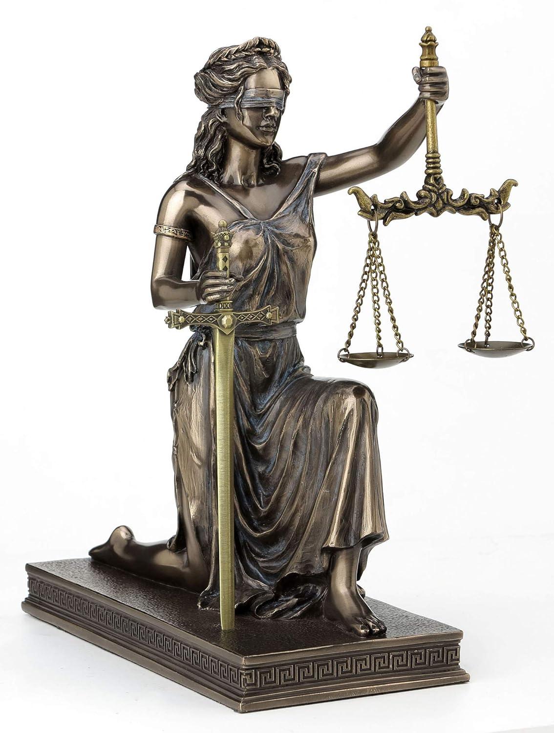 Greek Goddess Lady of Justice Statue 16"H La Justicia Themis Dike Figurine Decor