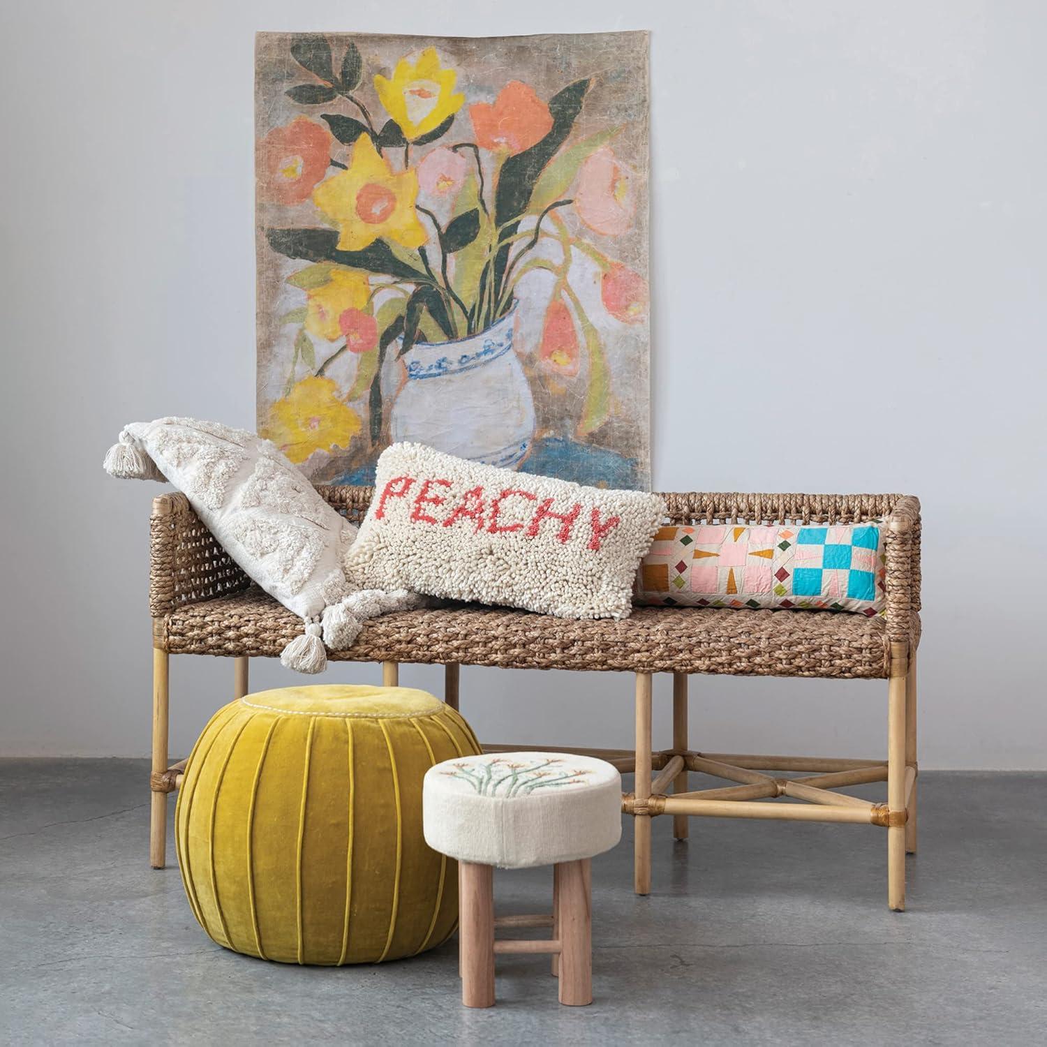 Creative Co-Op Embroidered Cotton Blend Pillow Cover