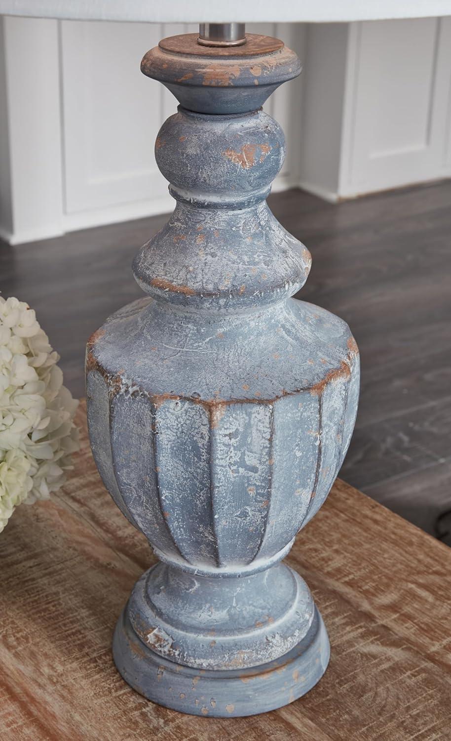 Signature Design by Ashley Cylerick Terracotta Table Lamp, Antique Blue