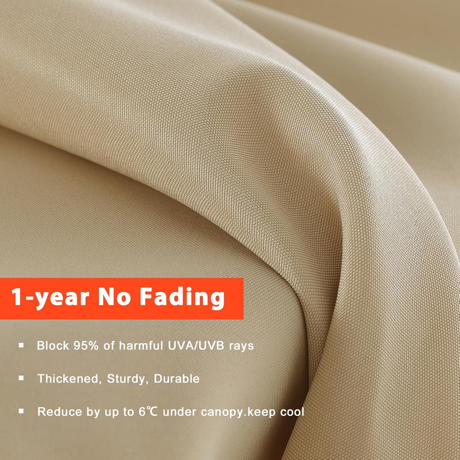 MASTERCANOPY Patio Umbrella 9 ft Replacement Canopy for 8 Ribs-Beige Canopy Only