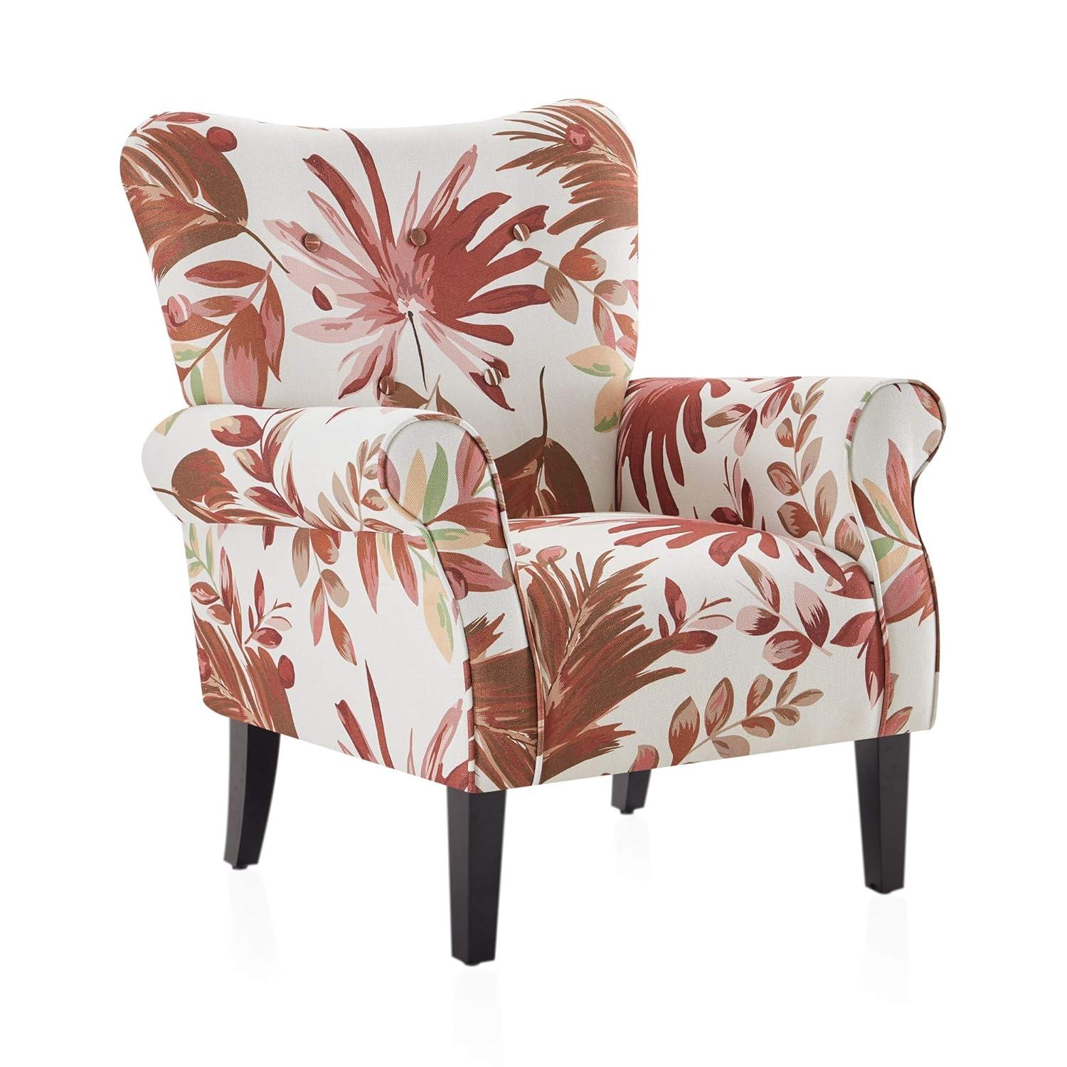 BELLEZE Accent Chair Armchair for Living Room - Allston (Red Floral)