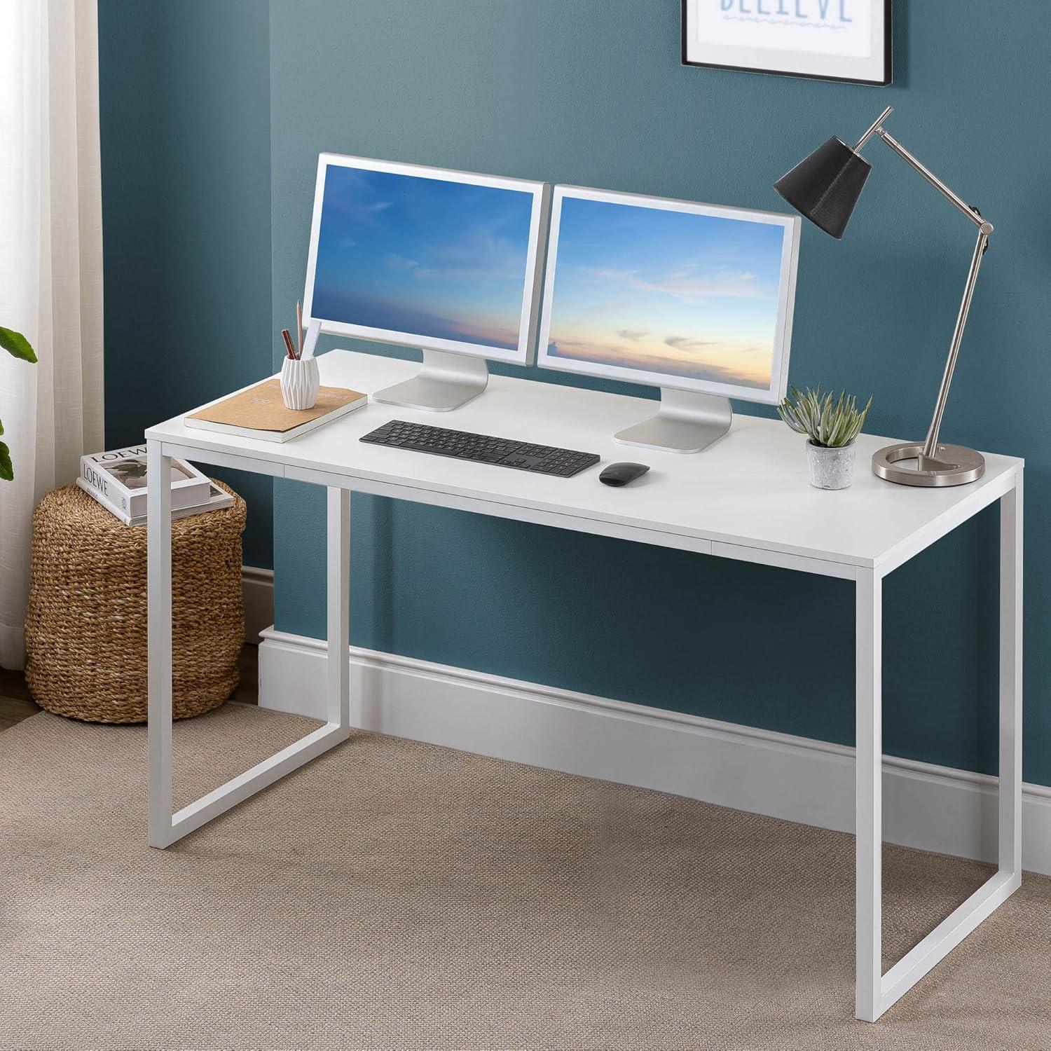 Jennifer 55'' White Metal Office Desk