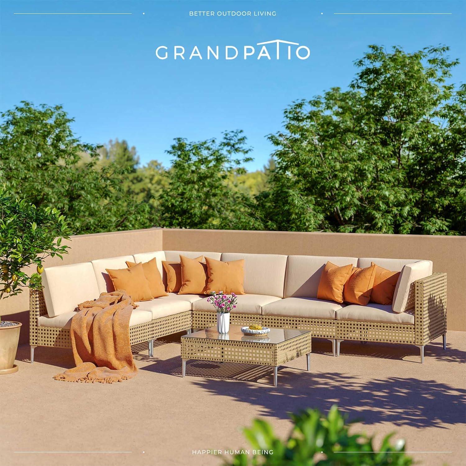GRANDPATIO 7-Piece Wicker Patio Furniture Set