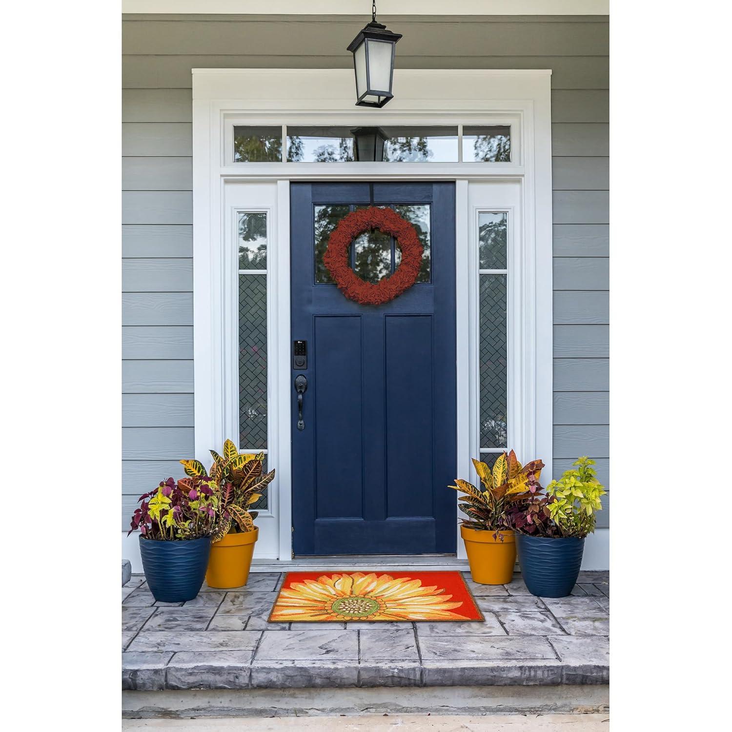 DBK Frontporch Sunflower Indoor/Outdoor Rug Yellow/Orange