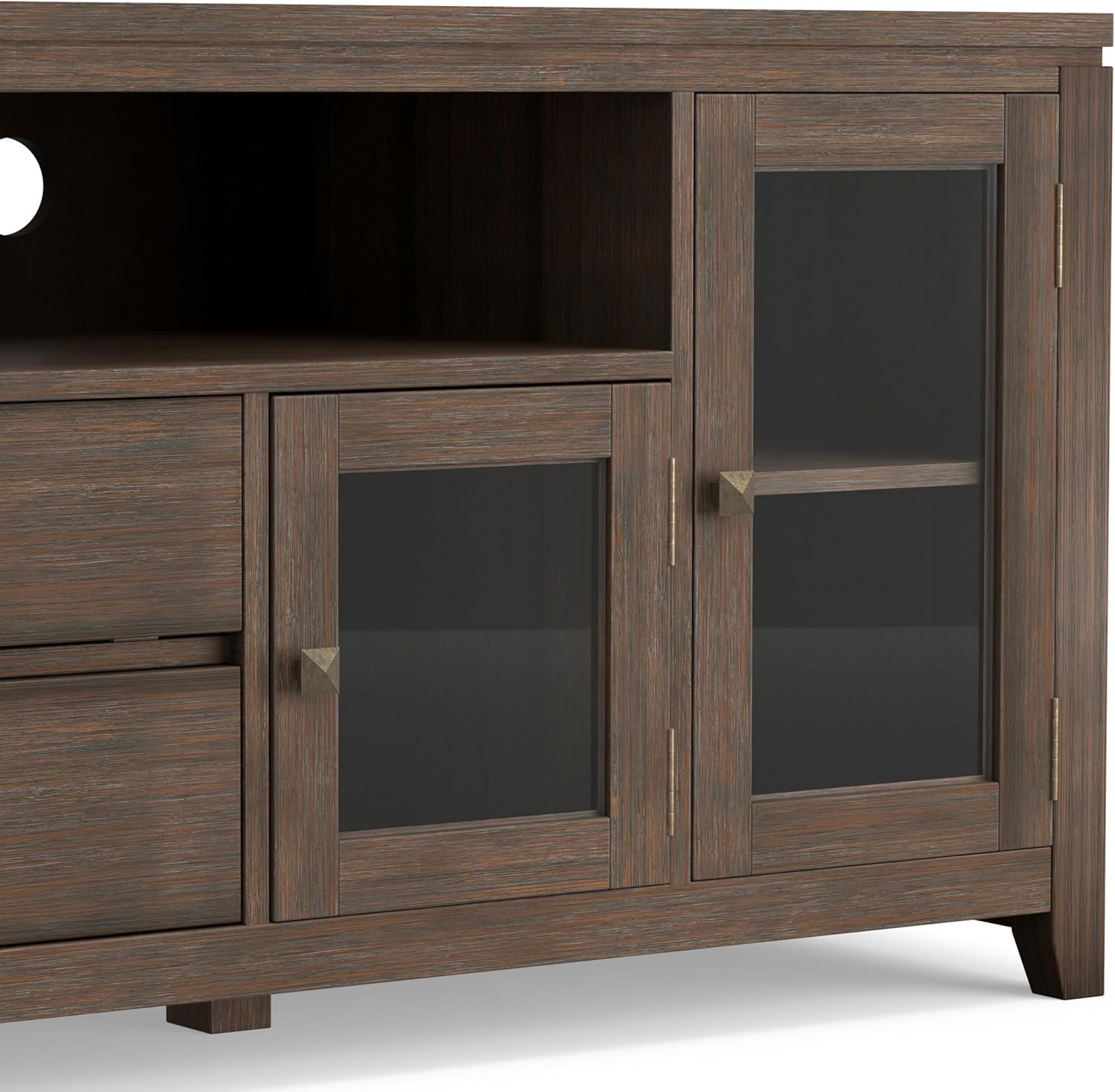 Simpli Home Cosmopolitan SOLID WOOD 72 inch Wide TV Media Stand For TVs up to 80 inches