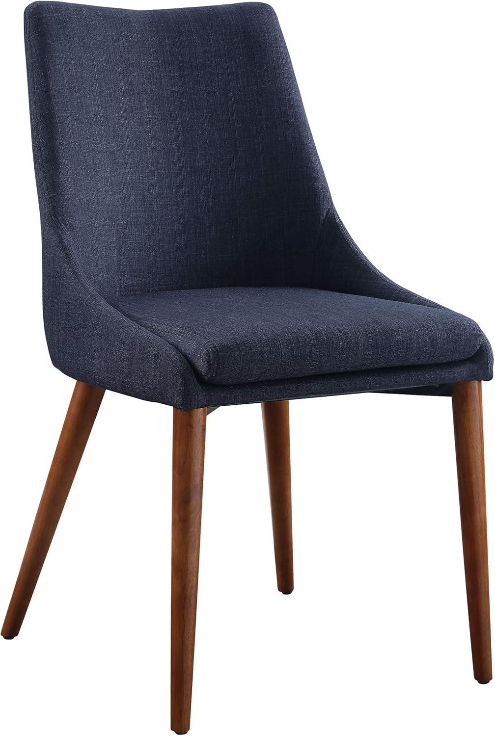 Navy Low-Profile Upholstered Wood Side Chair