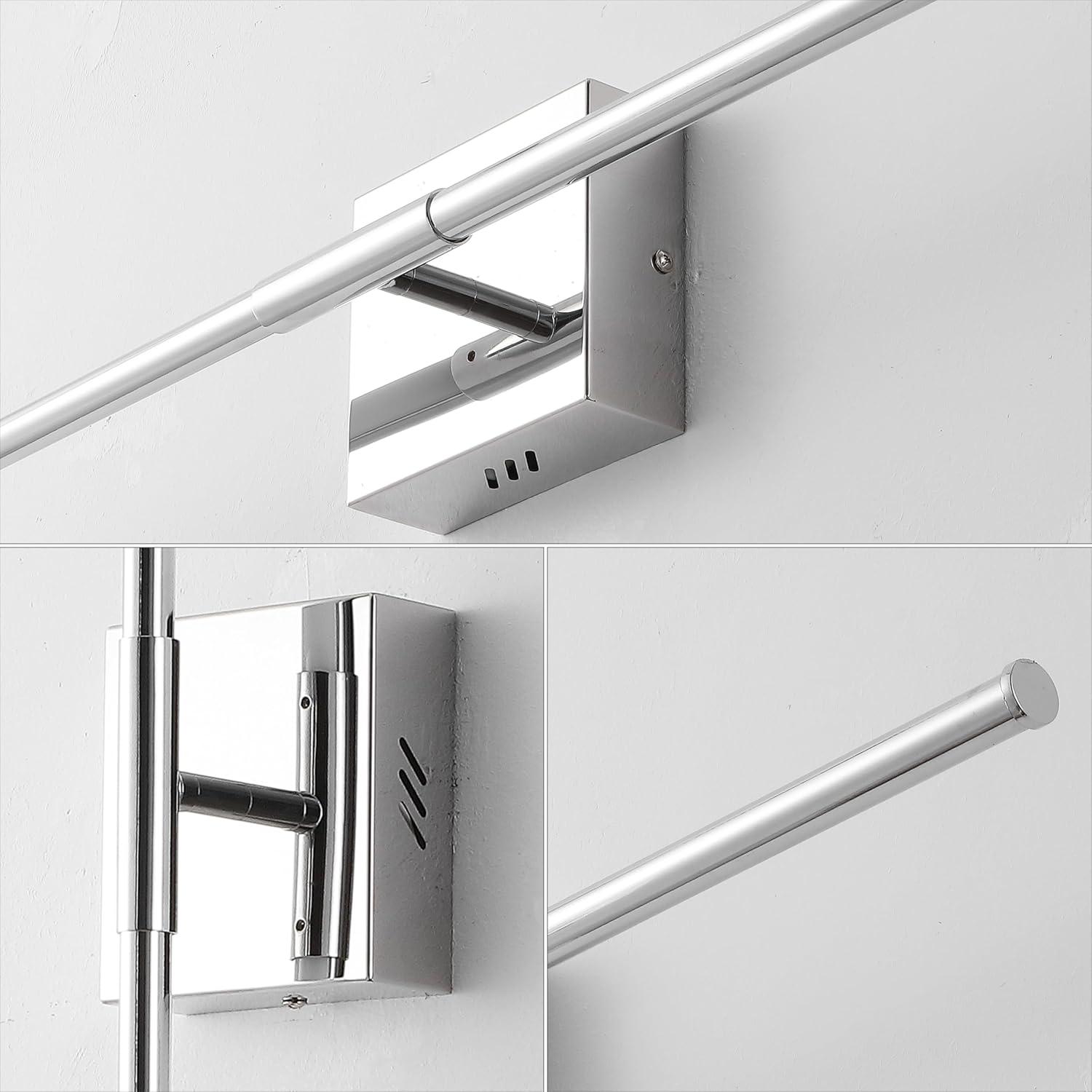 JONATHAN  Y Makena Metal Dimmable Integrated Minimalist 28-in W 1 -Light Polished Chrome Integrated LED Wall Sconce