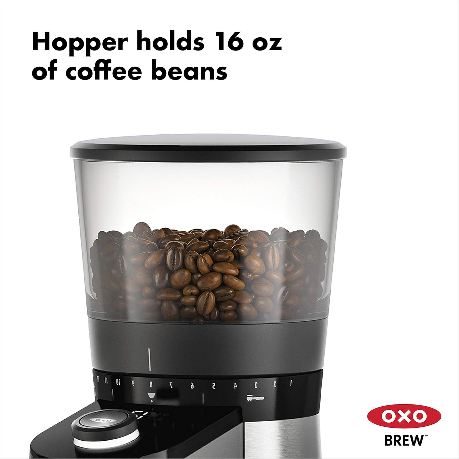 Stainless Steel Electric Burr Coffee Grinder with Scale