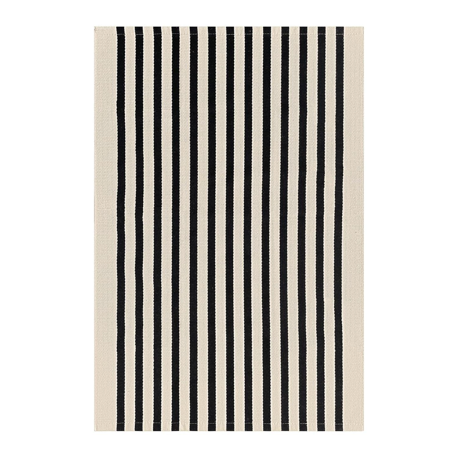 IOHOUZE Navy and White Striped Rug 2'x3' Front Door Rugs, Small Washable Area Rug for Front Porch, Spring Summer Doormats Outdoor Indoor, Cotton Rugs for Entryway Porch Entrance