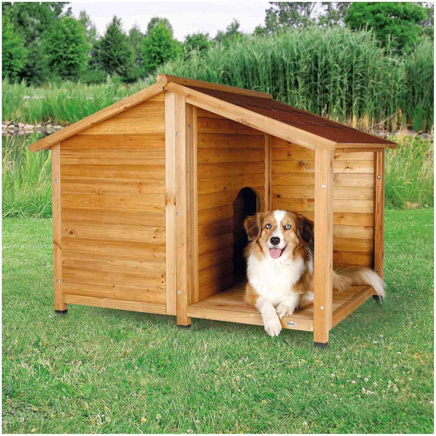 TRIXIE TRIXIE Natura Weatherproof Outdoor Lodge Dog House, Elevated Floor