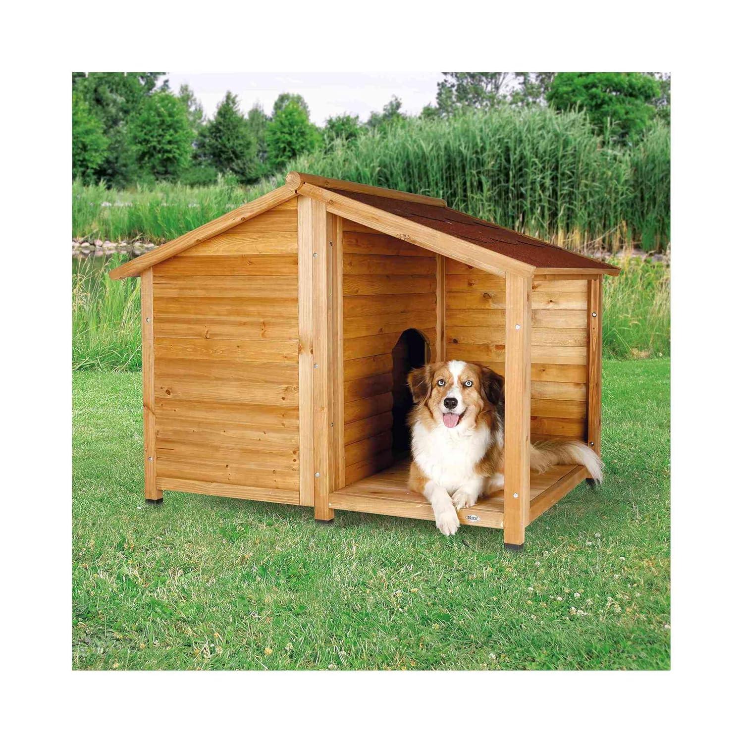 TRIXIE TRIXIE Natura Weatherproof Outdoor Lodge Dog House, Elevated Floor