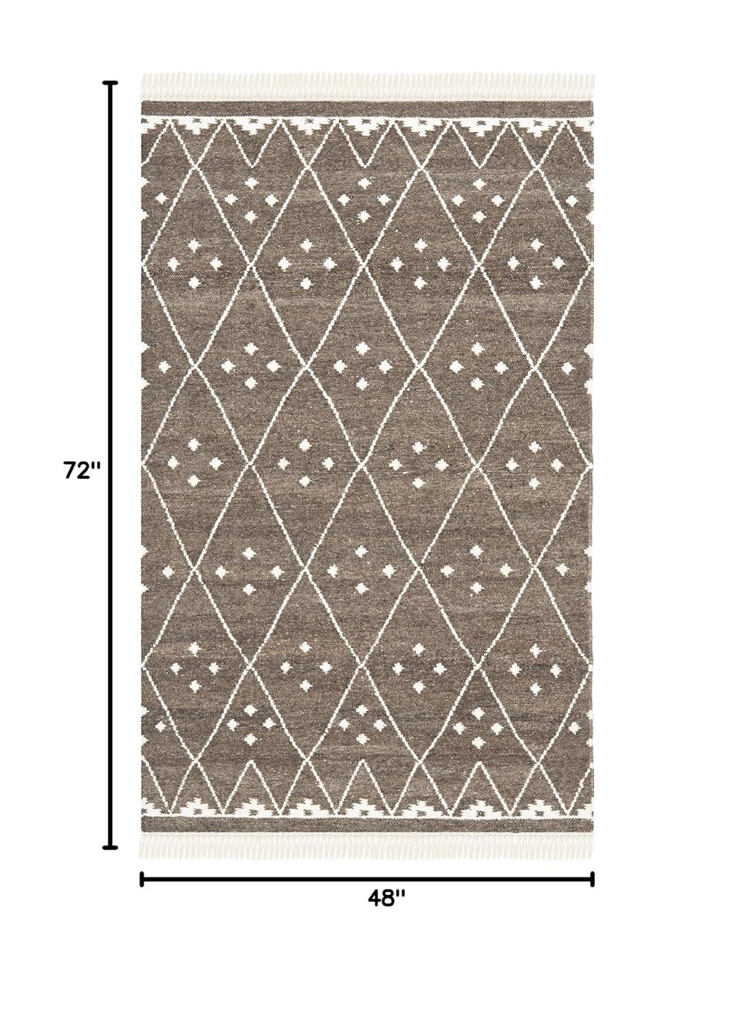 Natural Kilim NKM316 Hand Woven Area Rug - Brown/Ivory - 4'x6' - Safavieh.