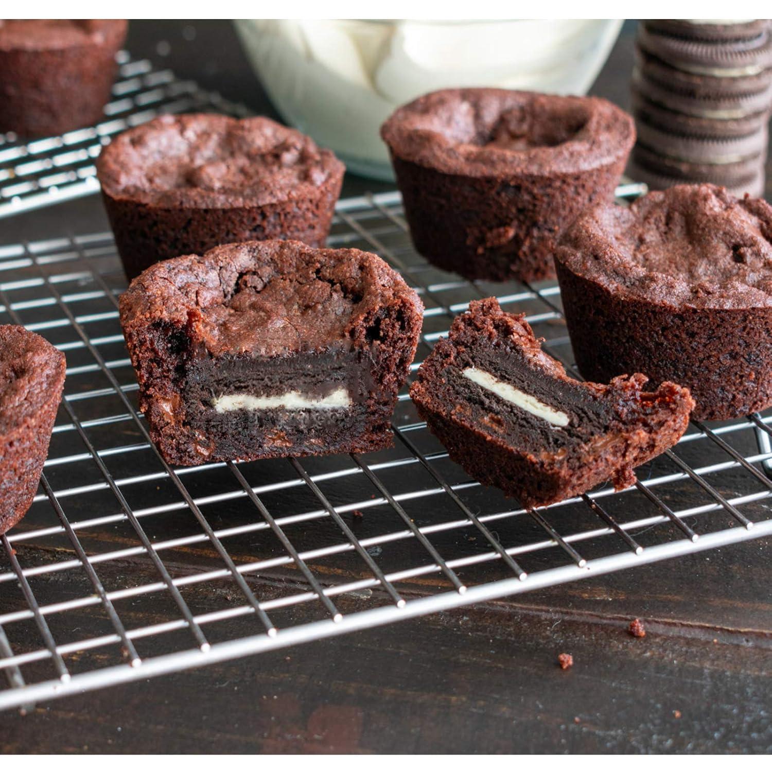 Baking Sheet with Cooling Rack Set [2 Sheets + 2 Racks], GoXteam Stainless Steel Cookie Baking Pan Oven Tray with Rack, 12 x 10 x 1 Inch, Heavy Duty, Non-toxic, Dishwasher Safe