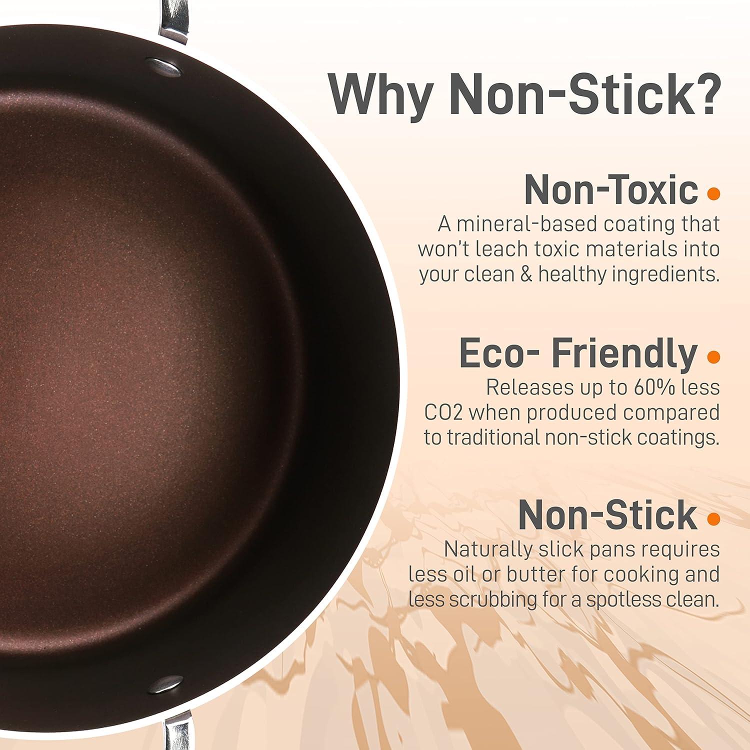 NutriChef 5 Quarts Non-Stick Aluminum Pot Set