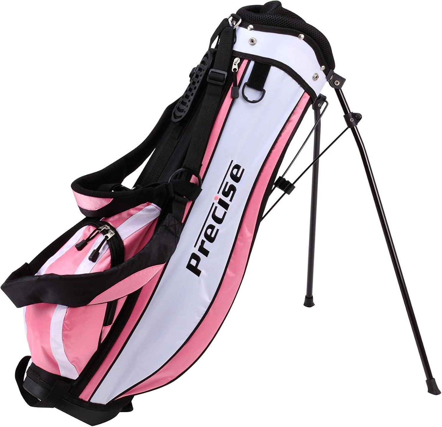 Precise X7 Junior Boys & Girls Complete Left Handed Golf Clubs Set for Children - Age 3-5, Pink Color
