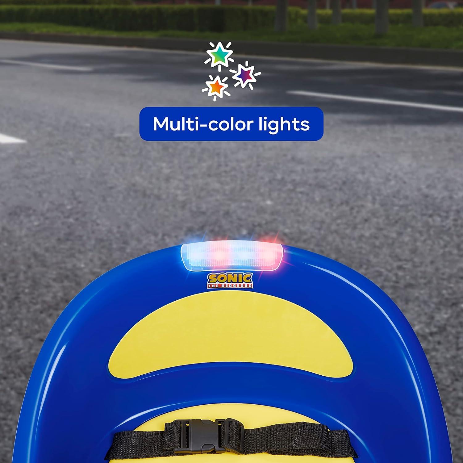 Sonic The Hedgehog 6V Bumper Car, Battery Powered Ride on Toy with Remote for Kids Ages 1.5+, Blue