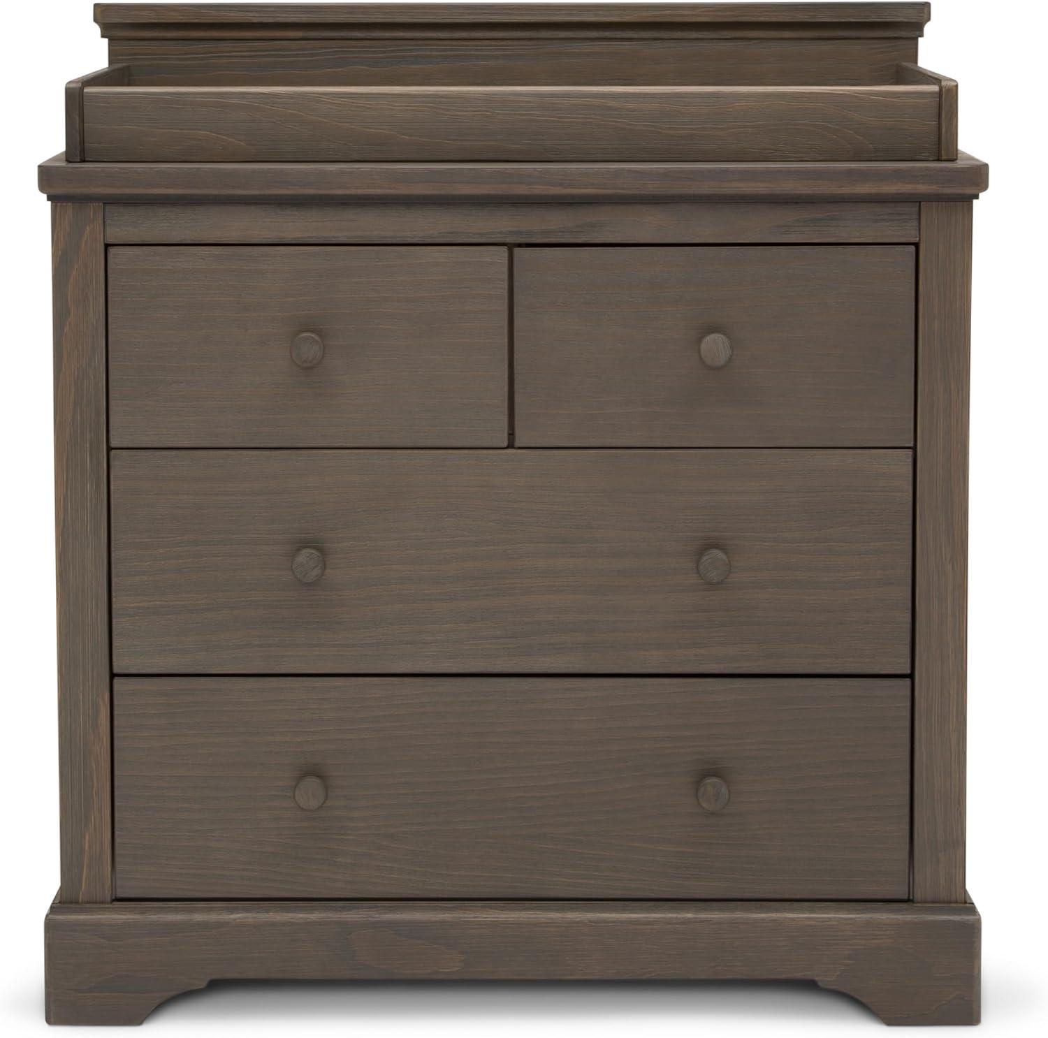 Simmons Kids' Paloma 4 Drawer Dresser with Changing Top and Interlocking Drawers - Rustic Gray