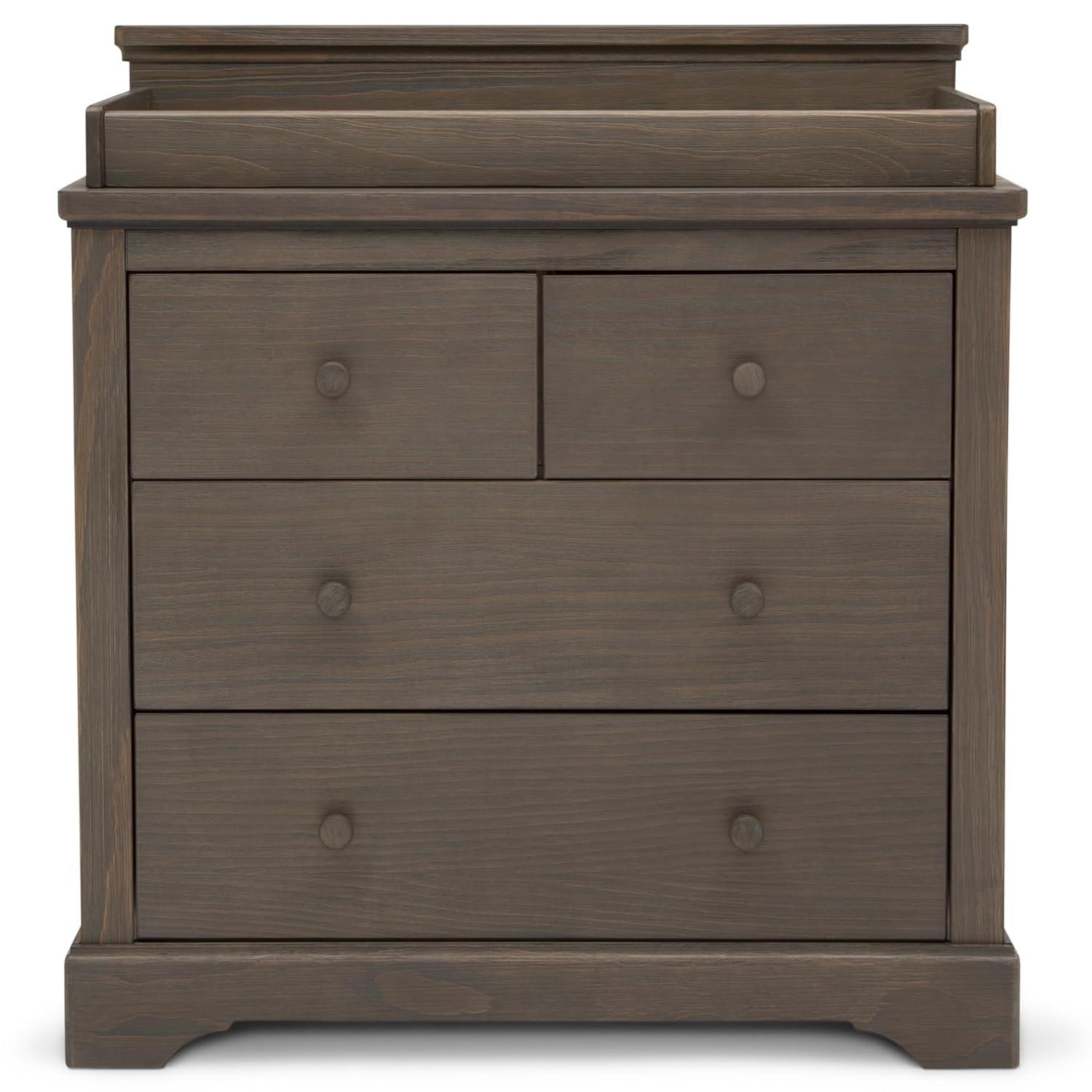 Simmons Kids' Paloma 4 Drawer Dresser with Changing Top and Interlocking Drawers - Rustic Gray
