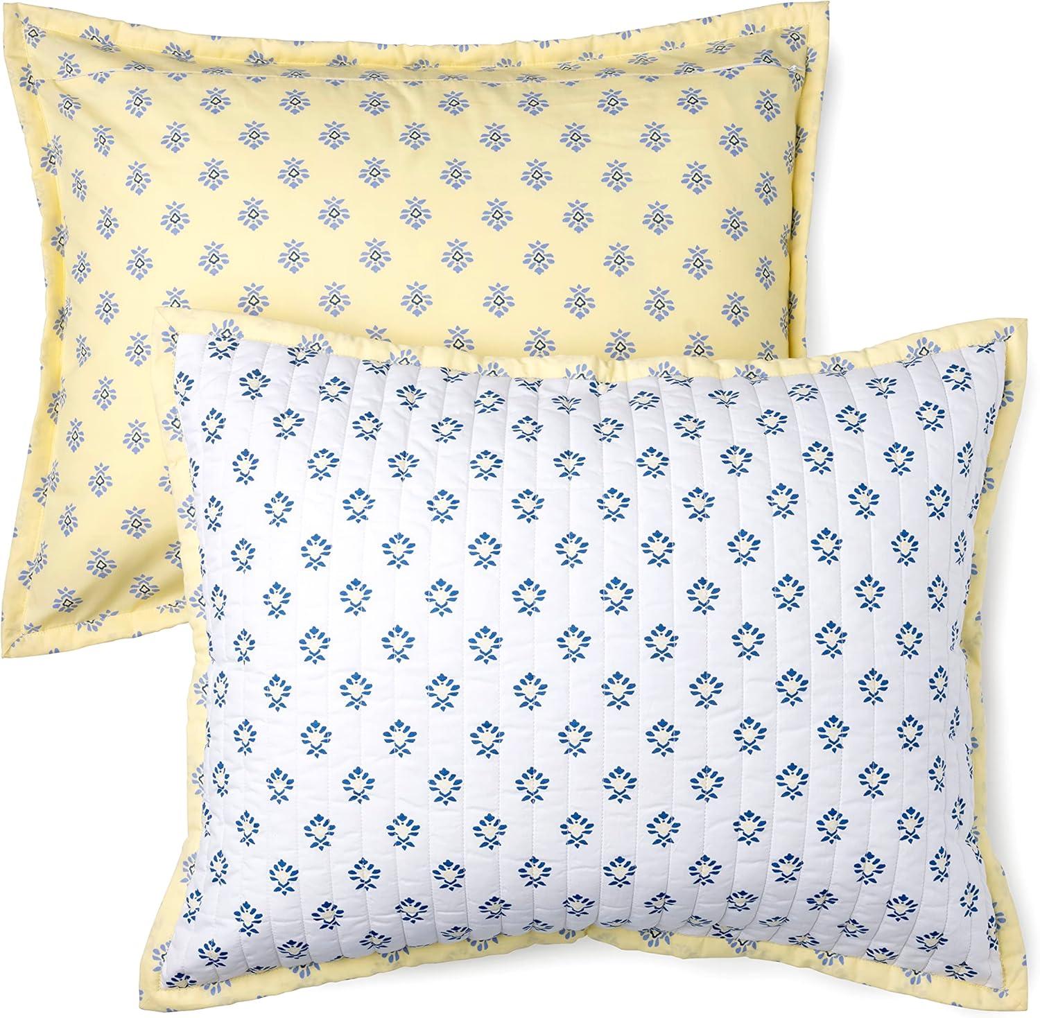 Martha Stewart Naomi Block Print 3 Piece Quilt Set