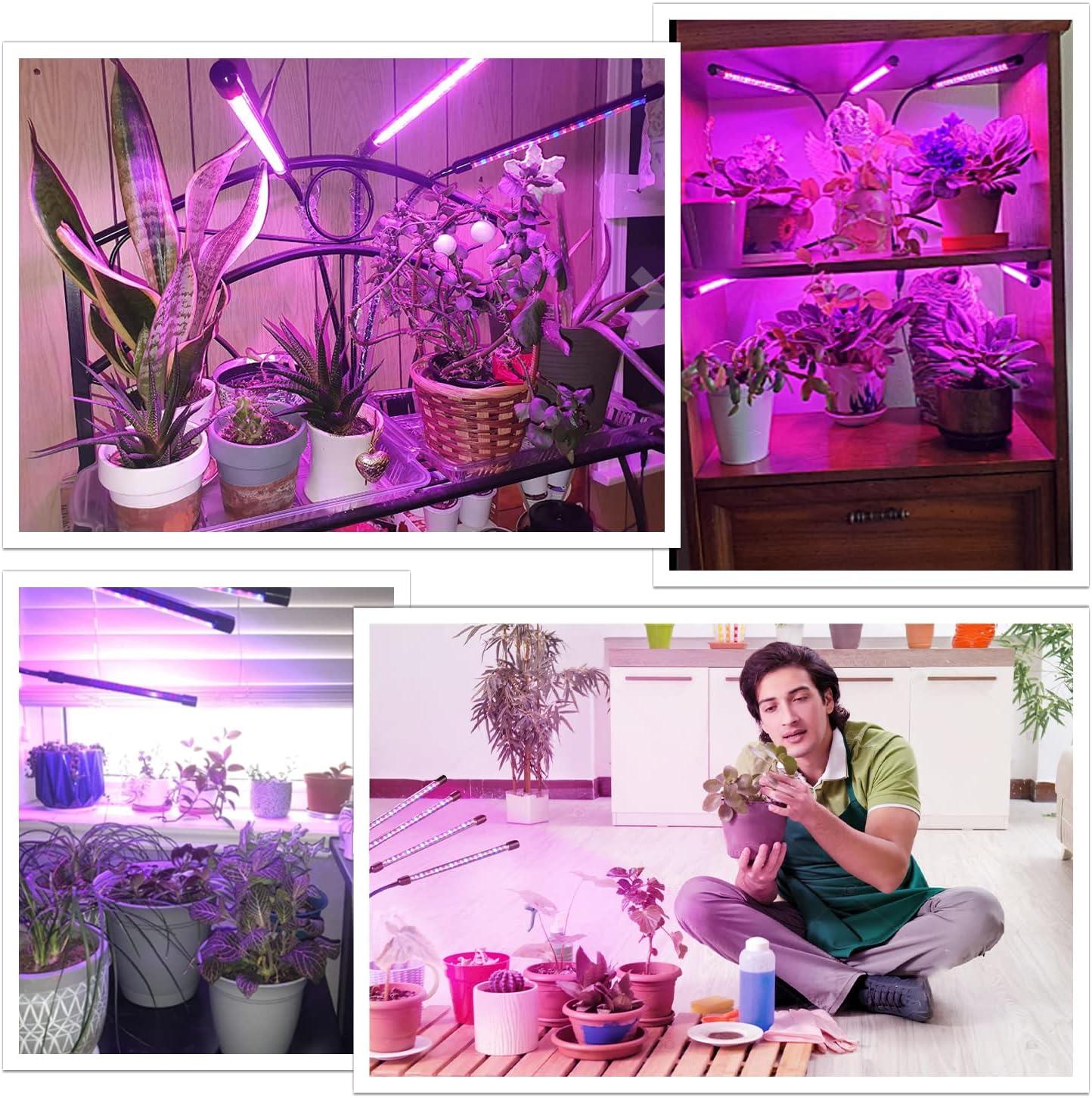 bseah Grow Light Plant Lights for Indoor Plants, Clip-On Full Spectrum Plant Grow Lights, Auto ON & Off Timer 3/9/12H, Dimmable Brightness & 3 Light Modes